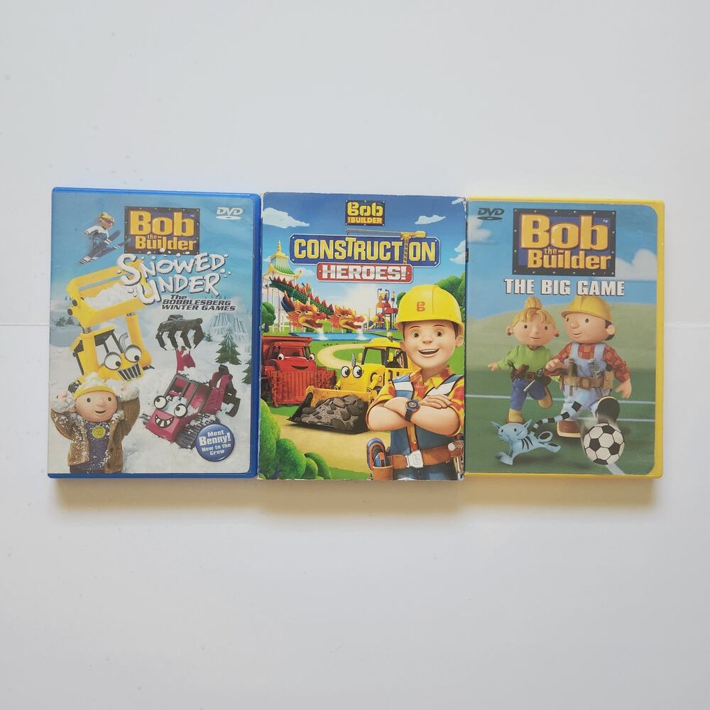 Bob The Builder DVD x3 Snowed Under Construct On Site Big Game Kids 17 Episodes